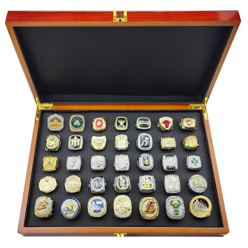 1990-2024 NBA Basketball Championship Ring Replica 35-Piece Set Men's Fashion Alloy Jewelry Per