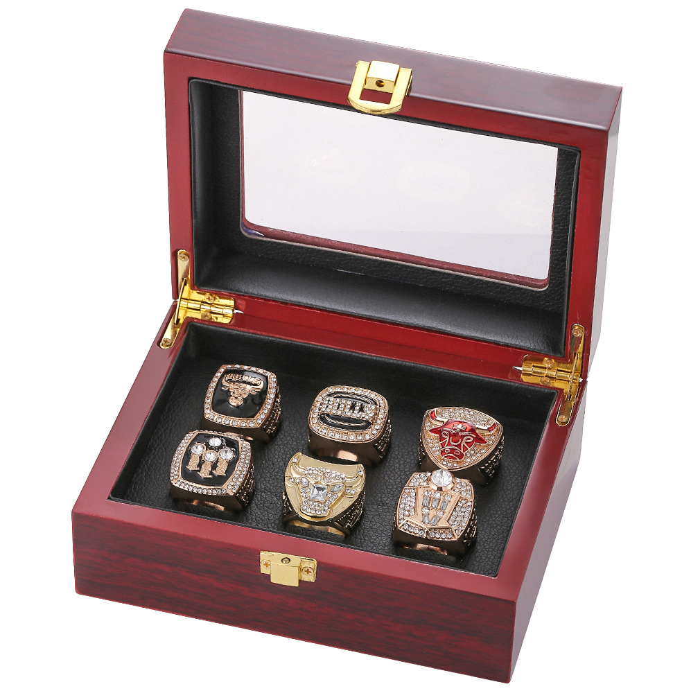 Customized Nb a Basketball Chicago Championship Ring Set Display Gift Box Kobe Bryant Jordan 6pcs La