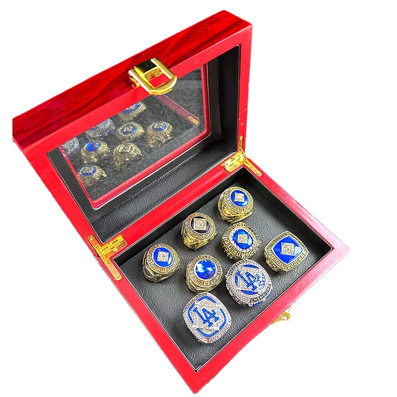 8 Los Angeles Dodgers Championship Ring Set MLB American Professional Baseball Gemstone Alloy Rings