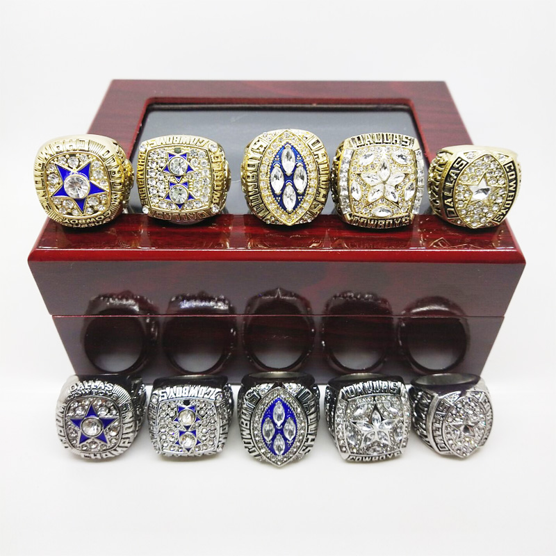 Dallas Championship Ring Set Golden Silver Rings for Fans Collection 5pcs 1971 1977 1992 1993 1995 N